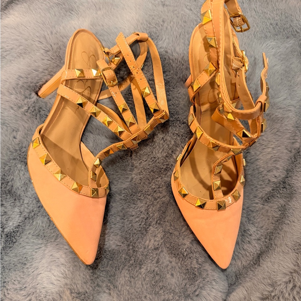 Jessica Simpson | Studded Pink Tan Heels